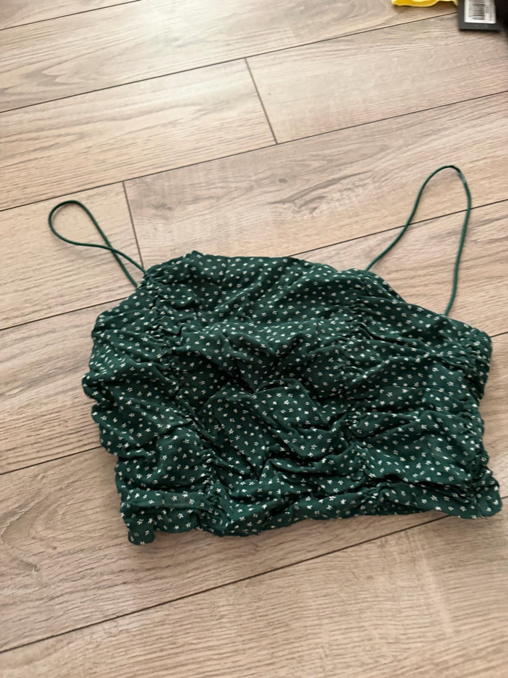 Green Floral Spaghetti Strap Top